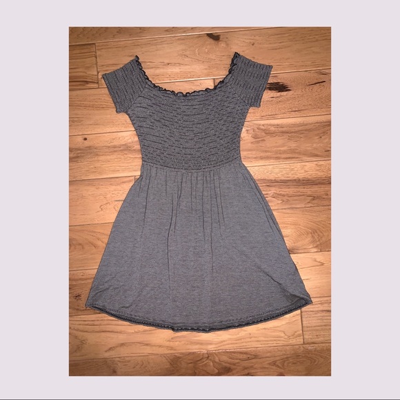 Smocked Off-The-Shoulder Knit Dress - Picture 1 of 3